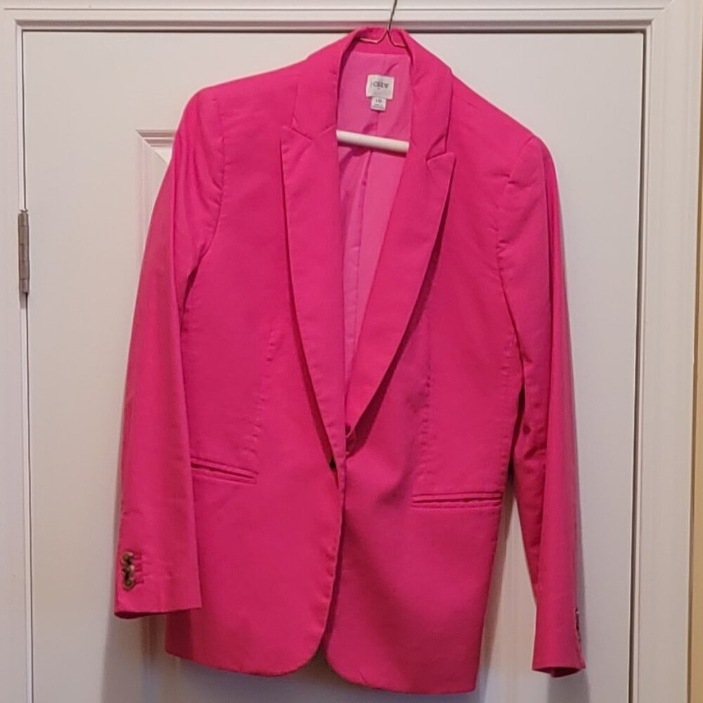 J Crew Pink Linen Blazer